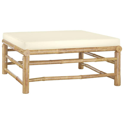 12-tlg. Garten-Lounge-Set mit Cremeweißen Kissen Bambus - Pazzar.ch