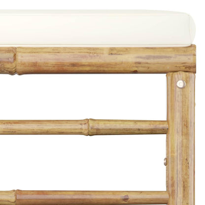 9-tlg. Garten-Lounge-Set mit Cremeweißen Kissen Bambus - Pazzar.ch