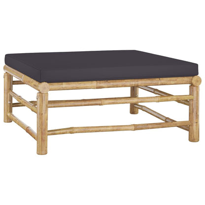 4-tlg. Garten-Lounge-Set mit Dunkelgrauen Kissen Bambus - Pazzar.ch