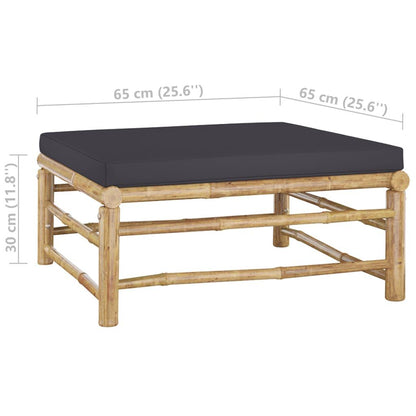 4-tlg. Garten-Lounge-Set mit Dunkelgrauen Kissen Bambus - Pazzar.ch