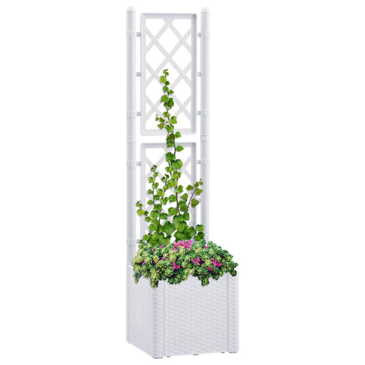 Garten-Hochbeet mit Spalier und Selbstbewässerungssystem Weiß - Pazzar.ch