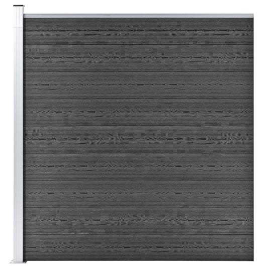 Zaunelement WPC 175x186 cm Schwarz - Pazzar.ch