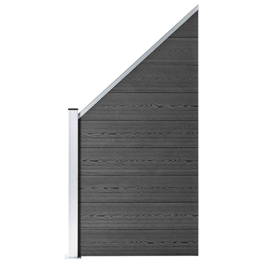 Zaunelement WPC 95x(105-180) cm Schwarz - Pazzar.ch