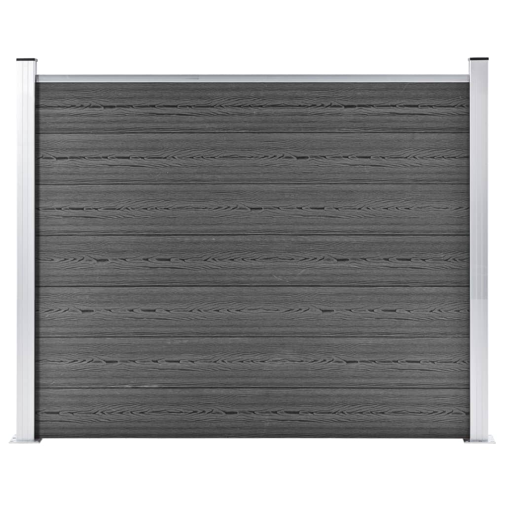 Zaunelement WPC 180x146 cm Schwarz