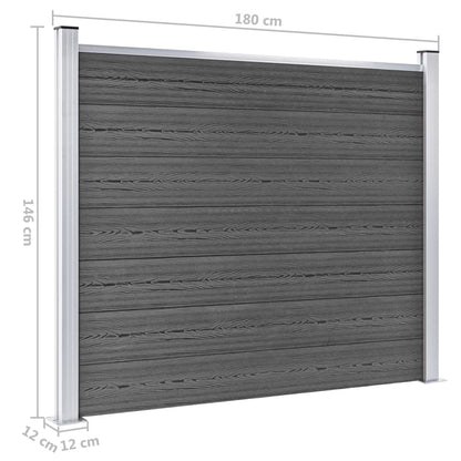 Zaunelement WPC 180x146 cm Schwarz - Pazzar.ch