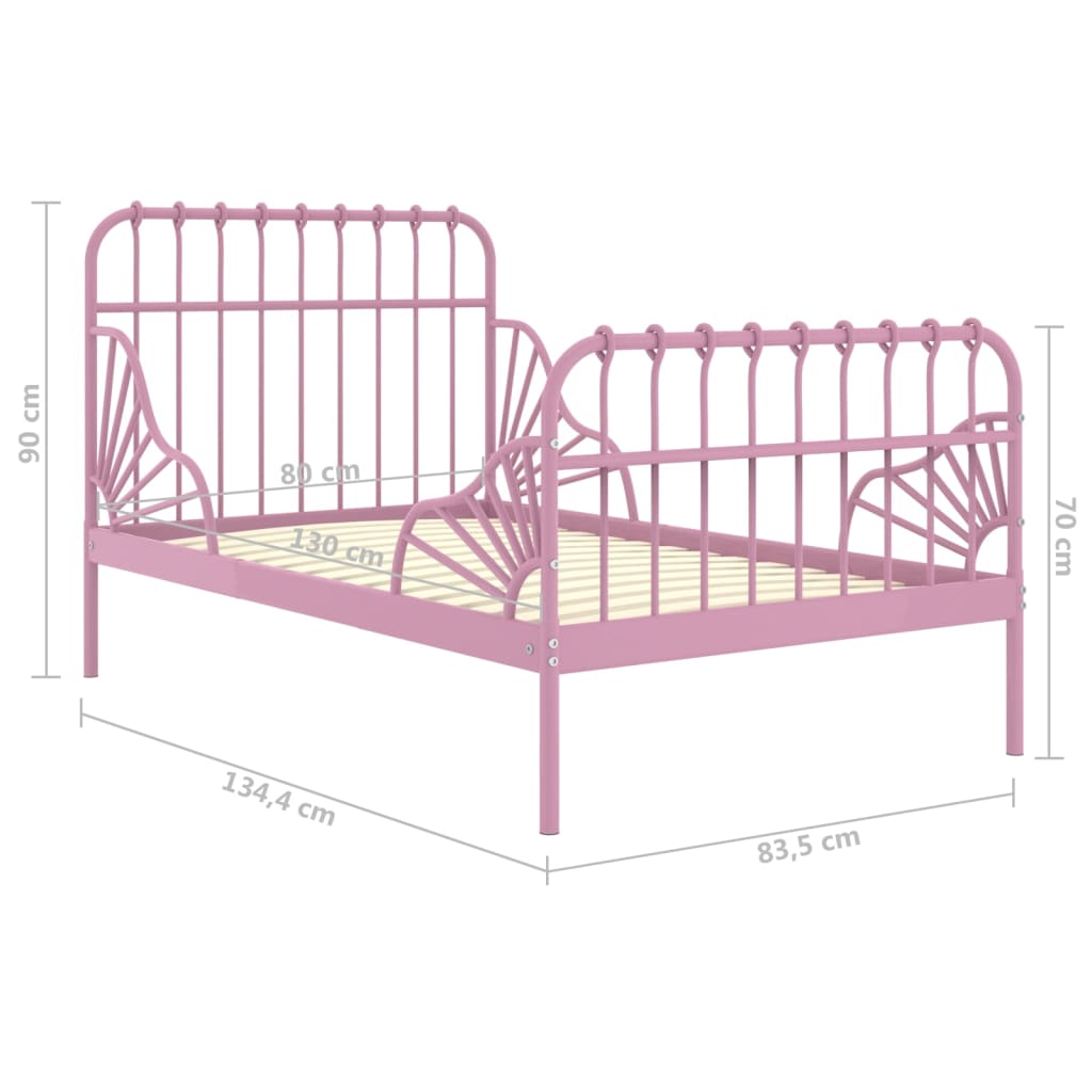 Ausziehbett Rosa Metall 80x130/200 cm - Pazzar.ch