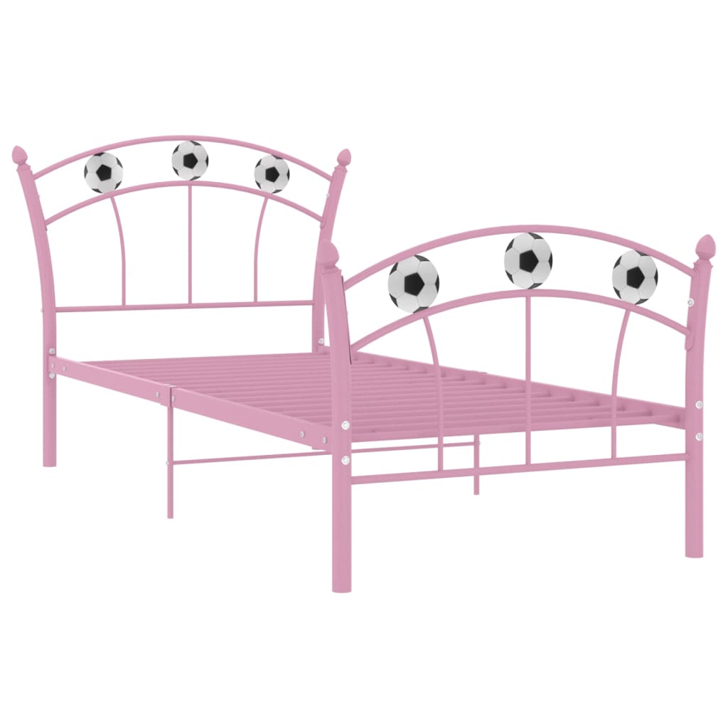 Einzelbett mit Fußball-Design Rosa Metall 90x200 cm - Pazzar.ch
