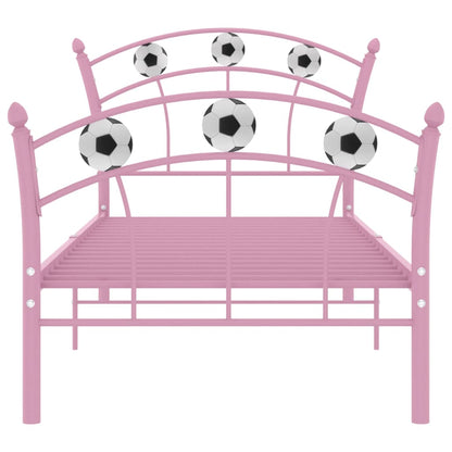 Einzelbett mit Fußball-Design Rosa Metall 90x200 cm - Pazzar.ch