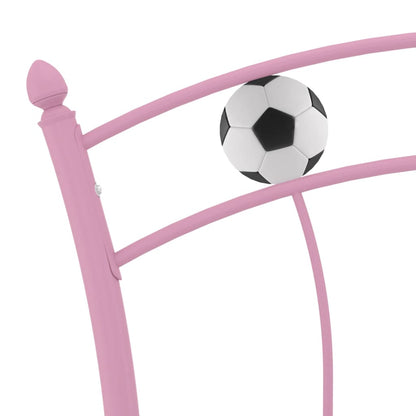 Einzelbett mit Fußball-Design Rosa Metall 90x200 cm - Pazzar.ch