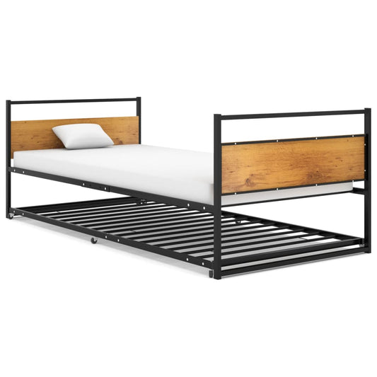 Ausziehbett Schwarz Metall 90x200 cm - Pazzar.ch