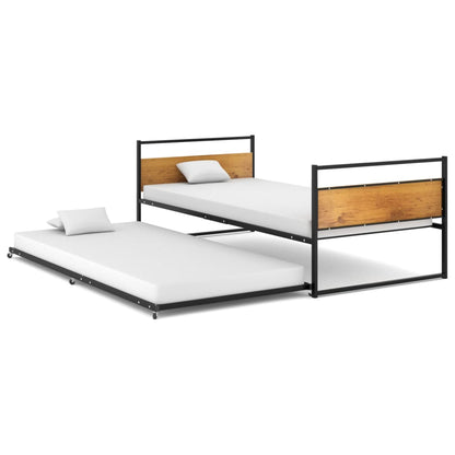 Ausziehbett Schwarz Metall 90x200 cm - Pazzar.ch