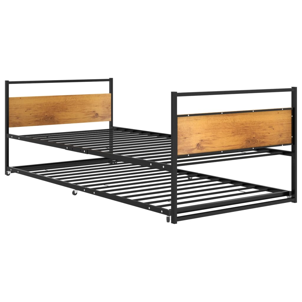 Ausziehbett Schwarz Metall 90x200 cm - Pazzar.ch