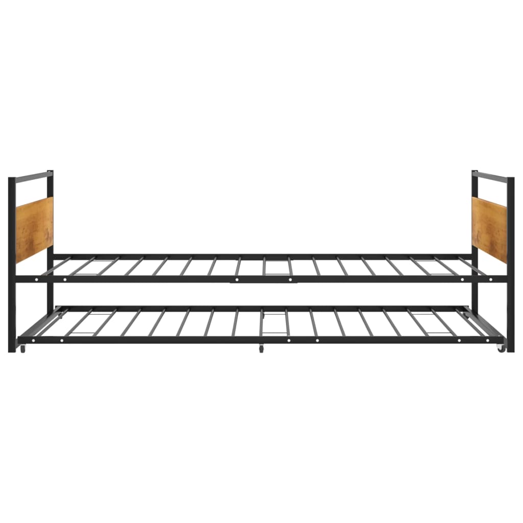 Ausziehbett Schwarz Metall 90x200 cm - Pazzar.ch