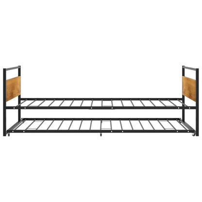 Ausziehbett Schwarz Metall 90x200 cm - Pazzar.ch