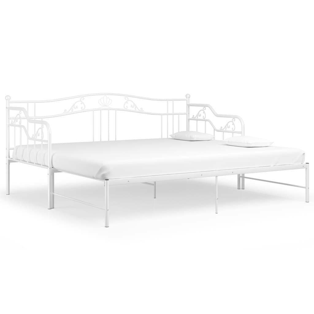 Ausziehsofa Bettgestell Weiß Metall 90x200 cm - Pazzar.ch