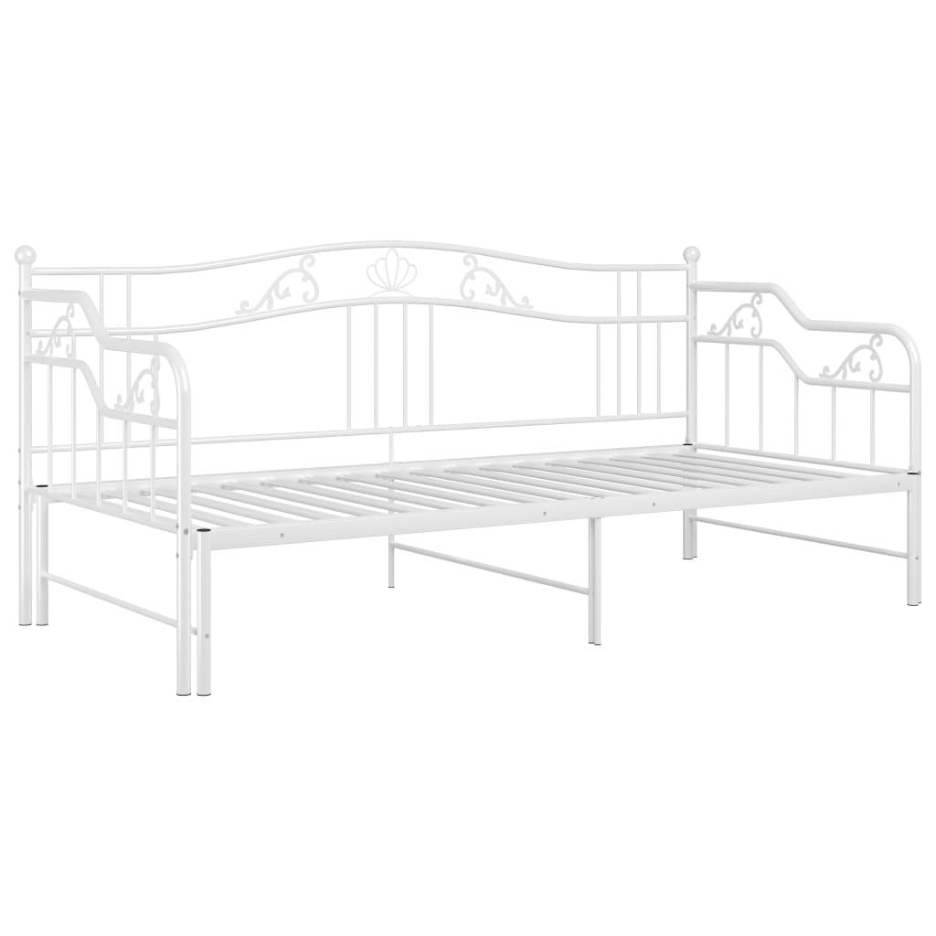 Ausziehsofa Bettgestell Weiß Metall 90x200 cm - Pazzar.ch