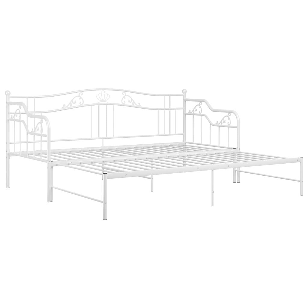 Ausziehsofa Bettgestell Weiß Metall 90x200 cm - Pazzar.ch