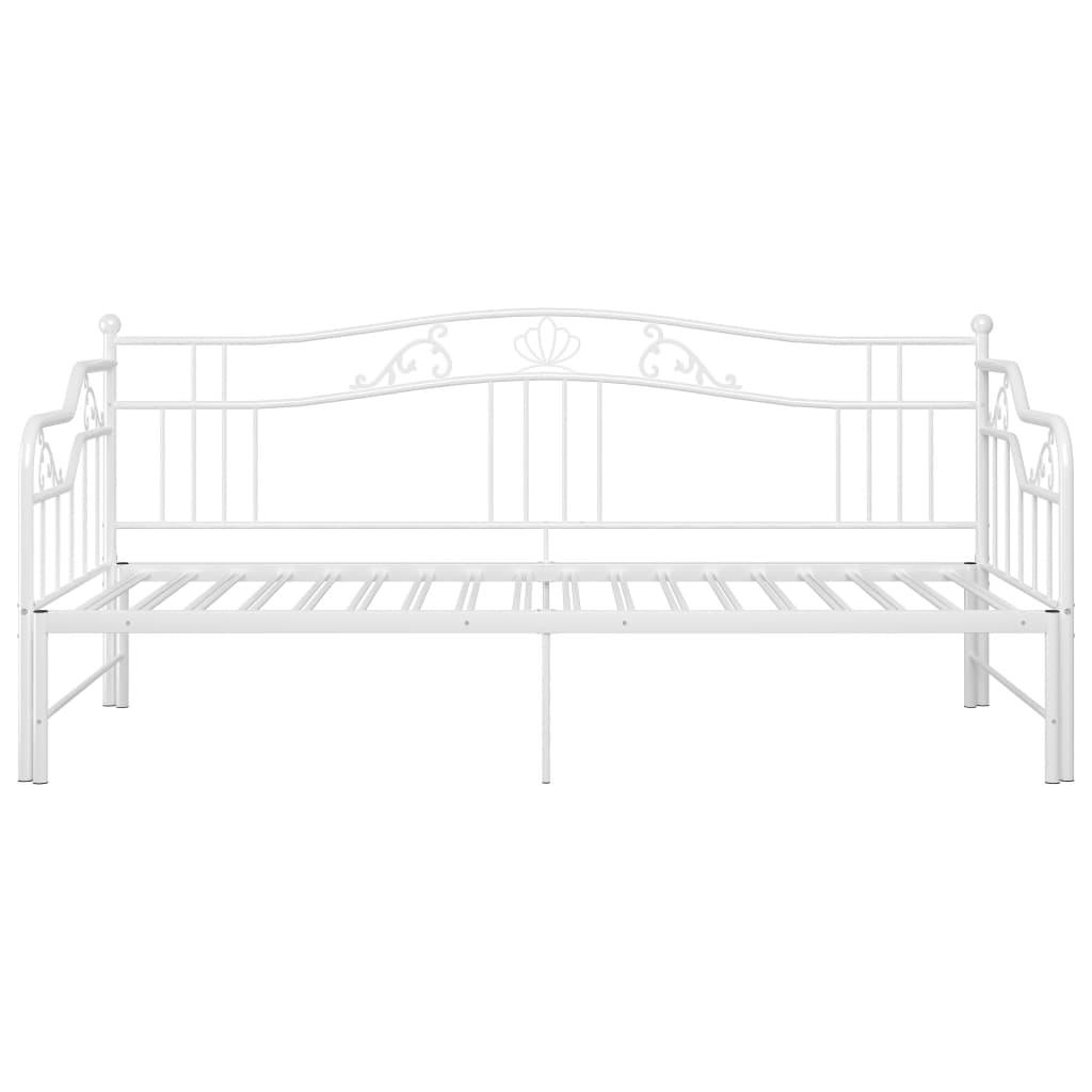 Ausziehsofa Bettgestell Weiß Metall 90x200 cm - Pazzar.ch