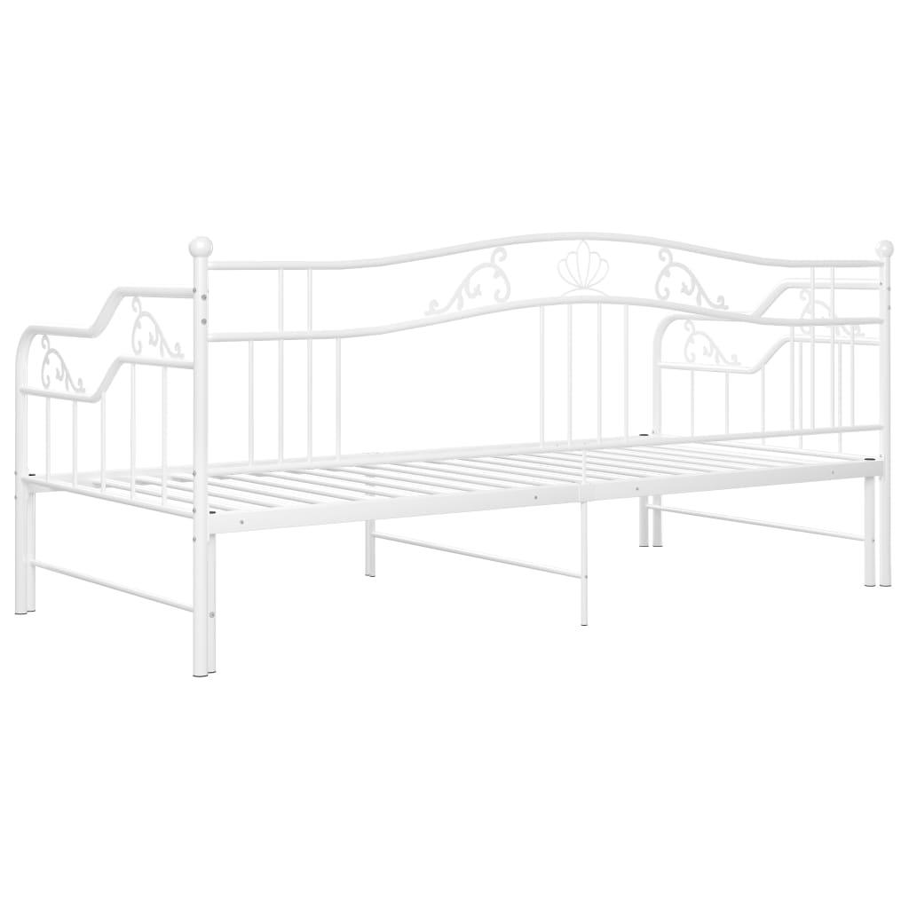 Ausziehsofa Bettgestell Weiß Metall 90x200 cm - Pazzar.ch