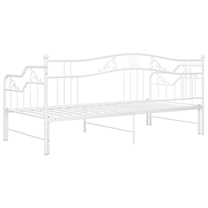 Ausziehsofa Bettgestell Weiß Metall 90x200 cm - Pazzar.ch