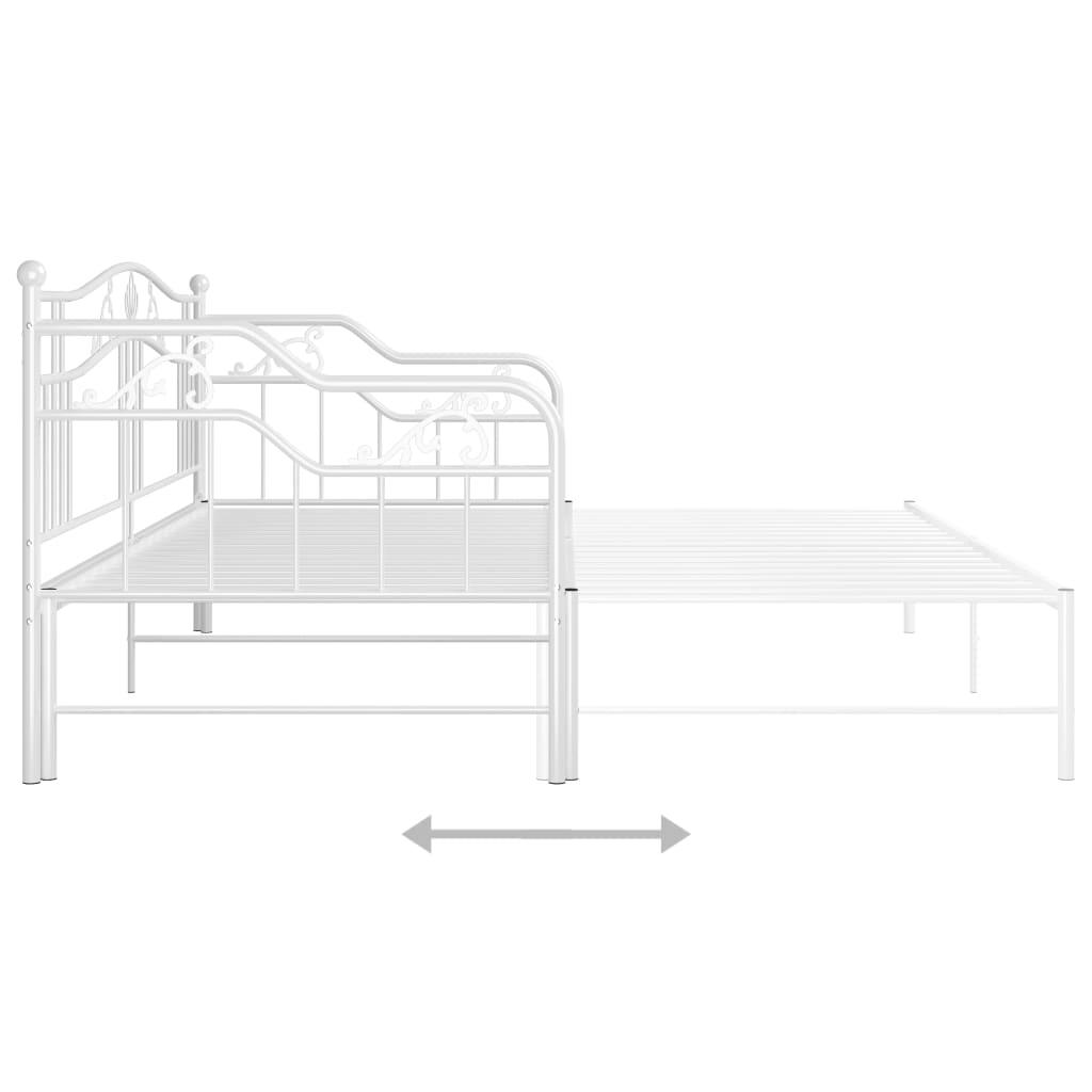 Ausziehsofa Bettgestell Weiß Metall 90x200 cm