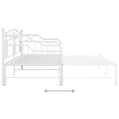 Ausziehsofa Bettgestell Weiß Metall 90x200 cm - Pazzar.ch
