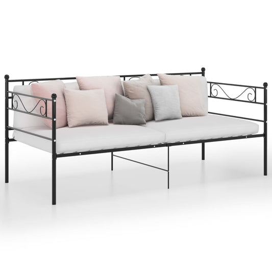 Schlafsofa Bettgestell Schwarz Metall 90x200 cm - Pazzar.ch