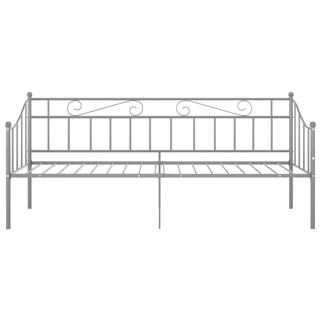 Schlafsofa Bettgestell Grau Metall 90x200 cm