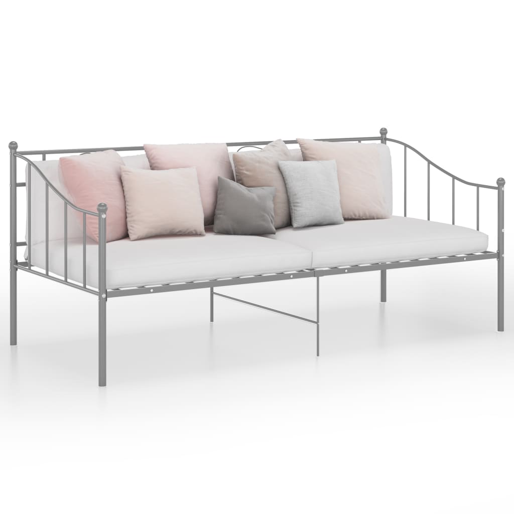 Schlafsofa Bettgestell Grau Metall 90x200 cm - Pazzar.ch