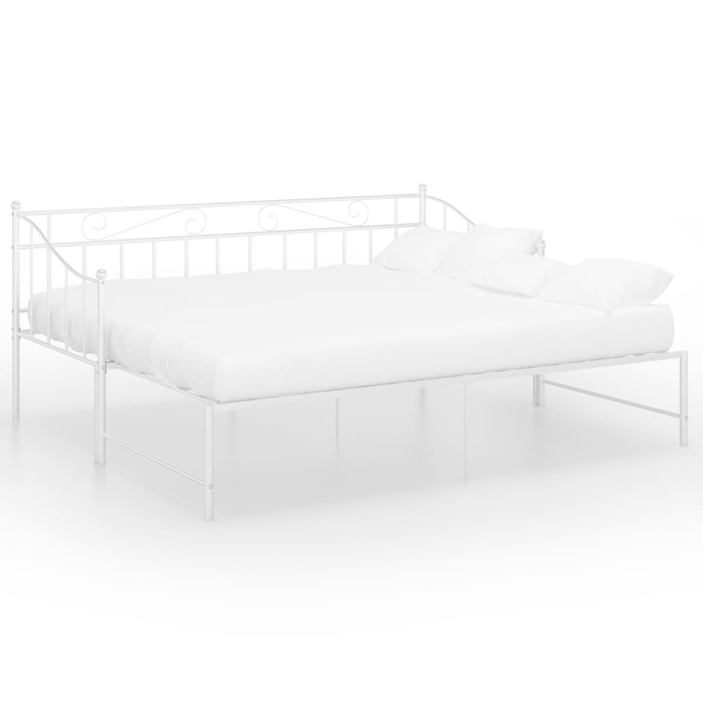 Ausziehsofa Bettgestell Weiß Metall 90x200 cm - Pazzar.ch