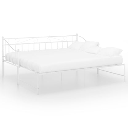 Ausziehsofa Bettgestell Weiß Metall 90x200 cm - Pazzar.ch