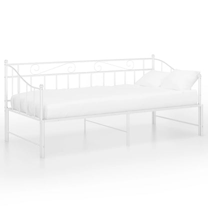 Ausziehsofa Bettgestell Weiß Metall 90x200 cm - Pazzar.ch