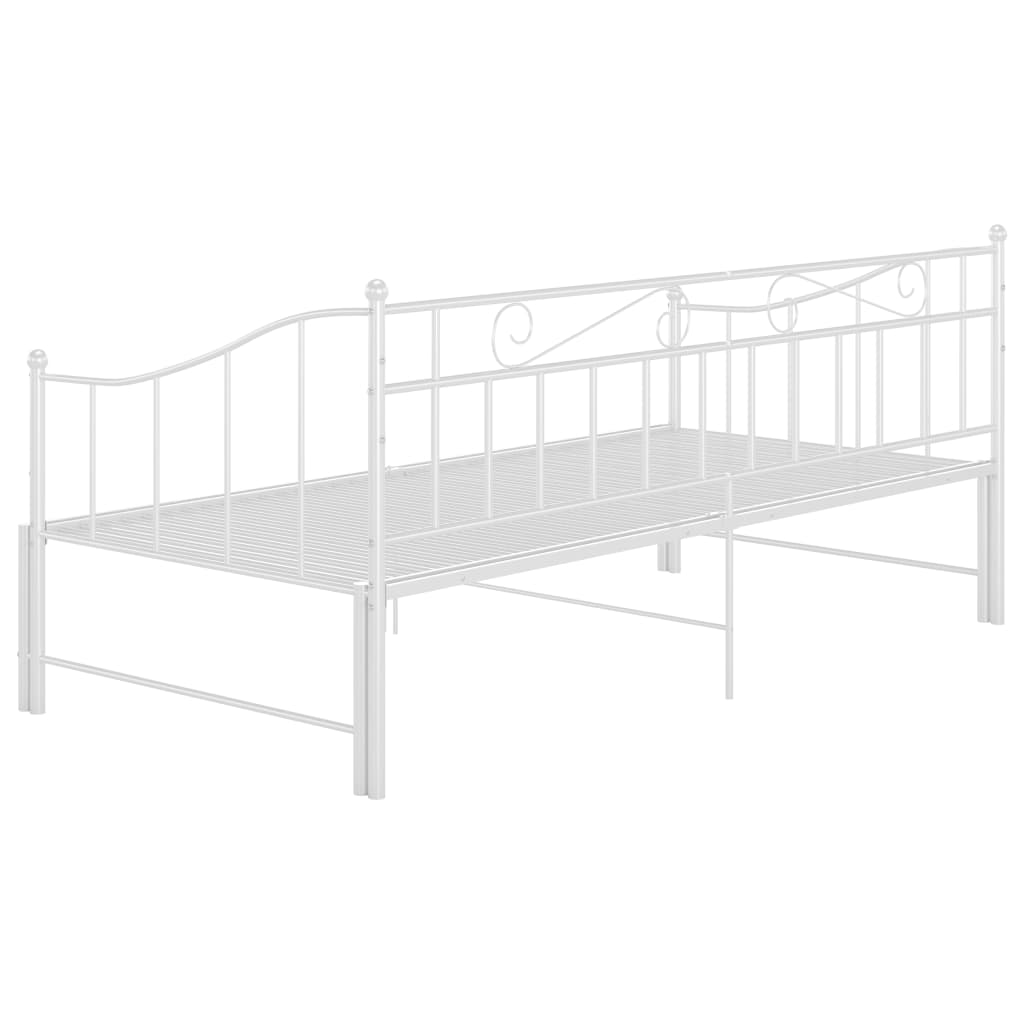 Ausziehsofa Bettgestell Weiß Metall 90x200 cm - Pazzar.ch