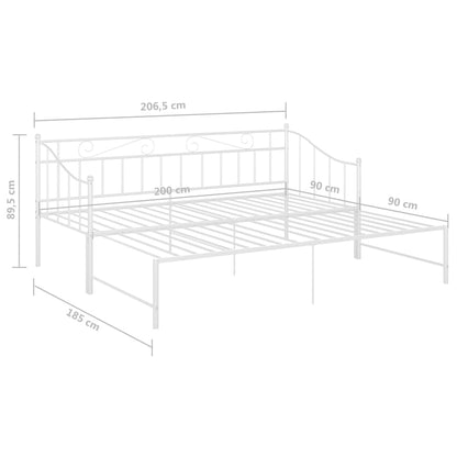 Ausziehsofa Bettgestell Weiß Metall 90x200 cm - Pazzar.ch