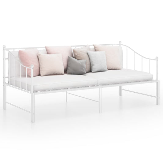 Ausziehsofa Bettgestell Weiß Metall 90x200 cm - Pazzar.ch