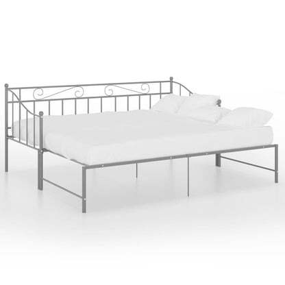 Ausziehsofa Bettgestell Grau Metall 90x200 cm - Pazzar.ch