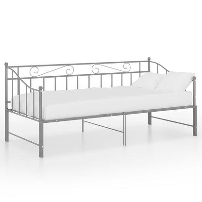 Ausziehsofa Bettgestell Grau Metall 90x200 cm - Pazzar.ch