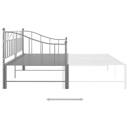 Ausziehsofa Bettgestell Grau Metall 90x200 cm - Pazzar.ch