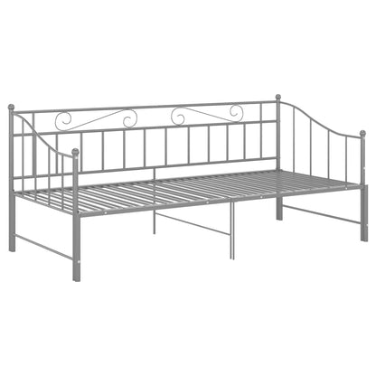Ausziehsofa Bettgestell Grau Metall 90x200 cm - Pazzar.ch