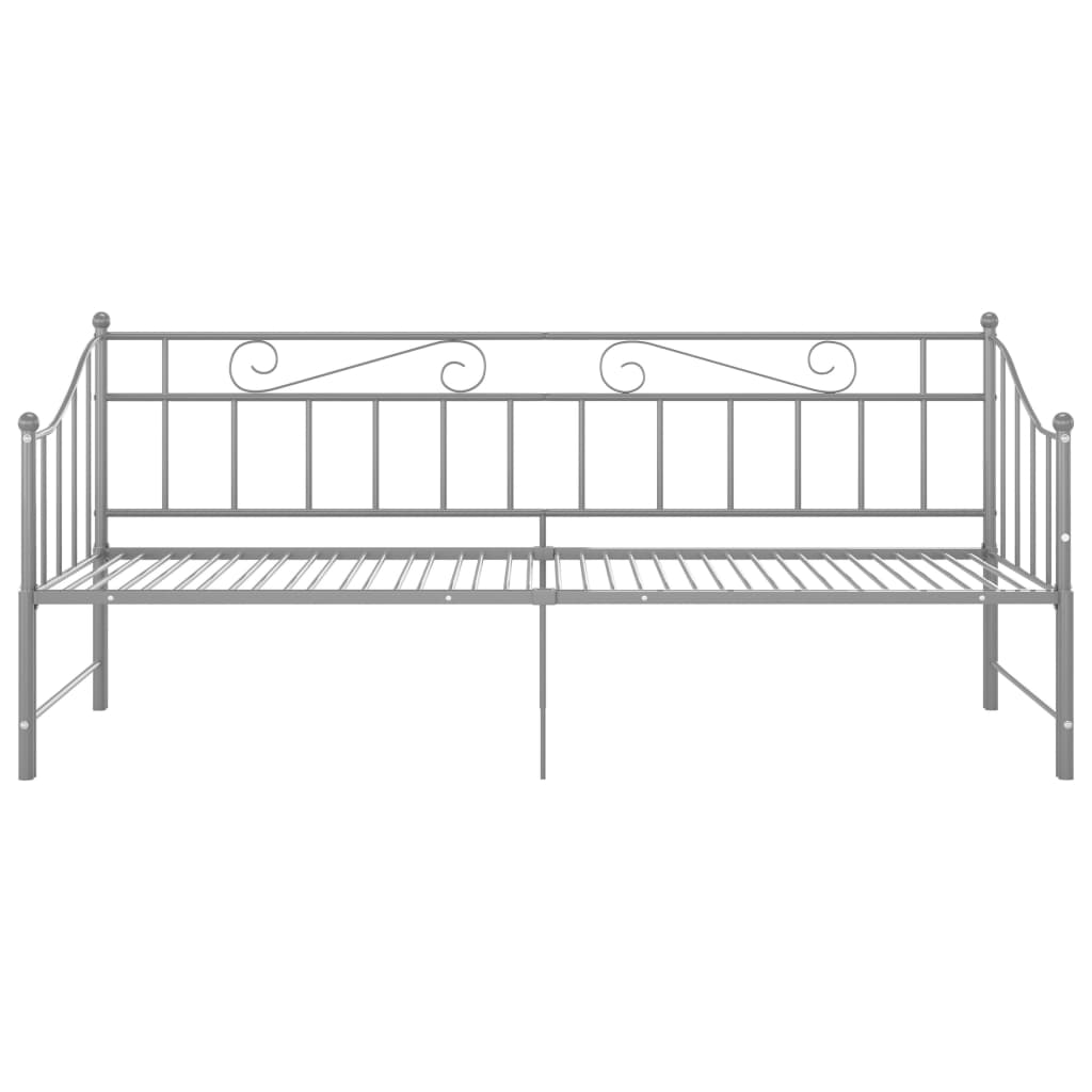 Ausziehsofa Bettgestell Grau Metall 90x200 cm - Pazzar.ch