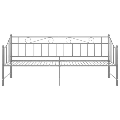 Ausziehsofa Bettgestell Grau Metall 90x200 cm - Pazzar.ch