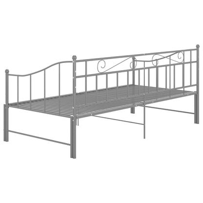 Ausziehsofa Bettgestell Grau Metall 90x200 cm - Pazzar.ch