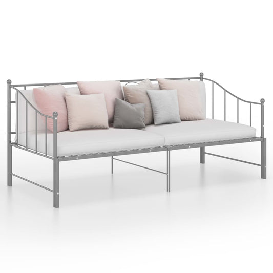 Ausziehsofa Bettgestell Grau Metall 90x200 cm - Pazzar.ch