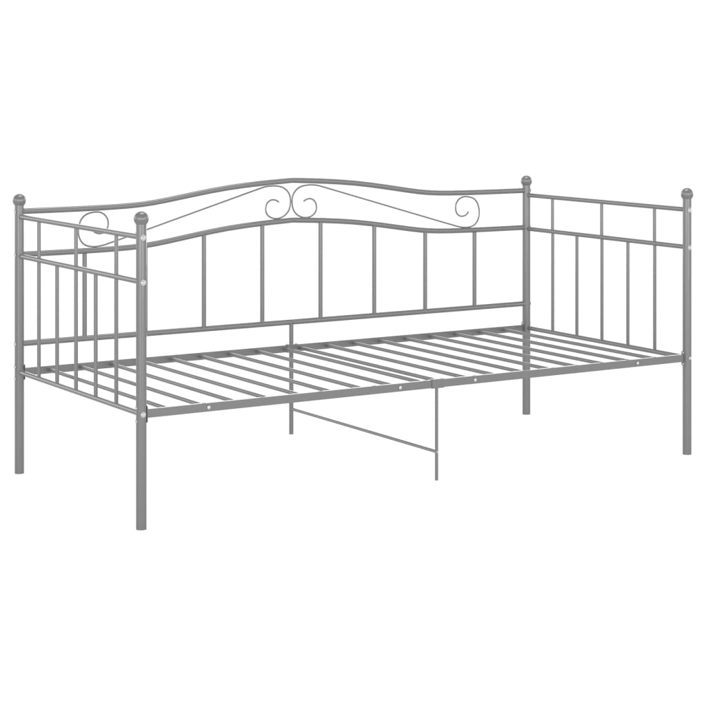Schlafsofa Bettgestell Grau Metall 90x200 cm - Pazzar.ch