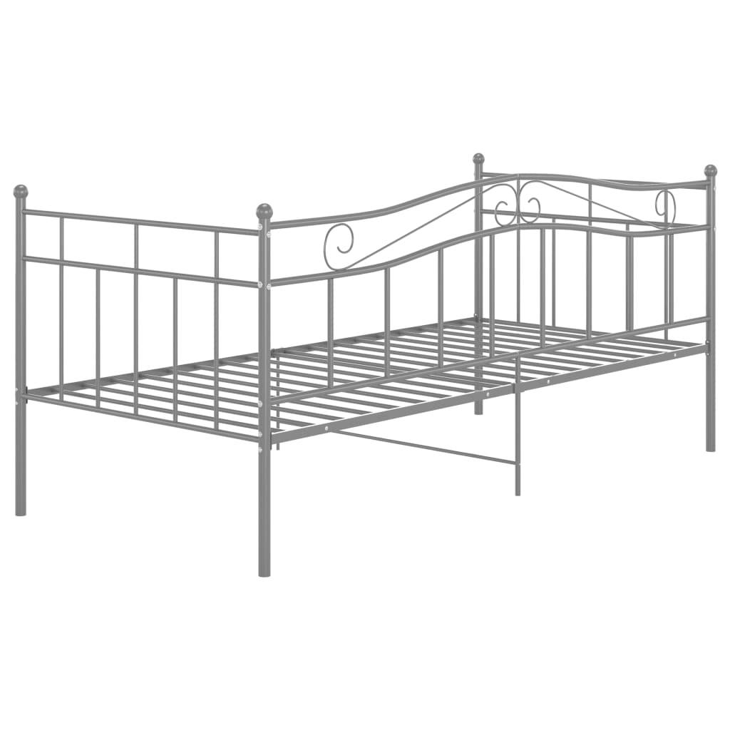 Schlafsofa Bettgestell Grau Metall 90x200 cm - Pazzar.ch