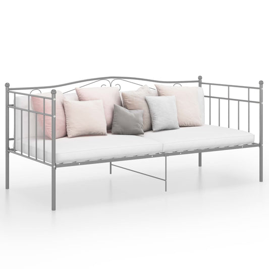 Schlafsofa Bettgestell Grau Metall 90x200 cm - Pazzar.ch