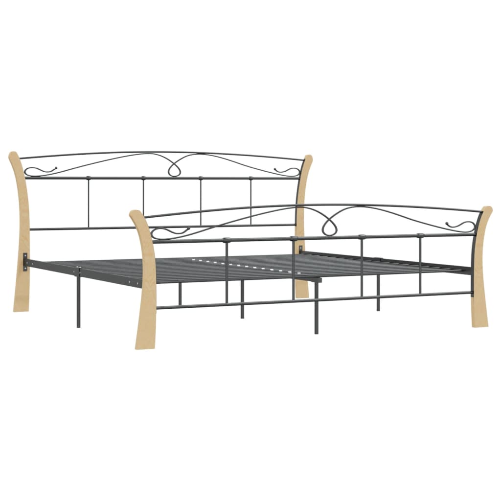 Bettgestell Schwarz Metall 200x200 cm - Pazzar.ch