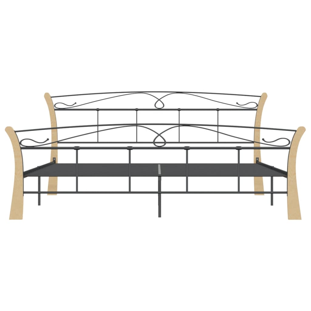 Bettgestell Schwarz Metall 200x200 cm - Pazzar.ch