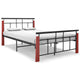 Bettgestell Metall und Massivholz Eiche 120x200 cm
