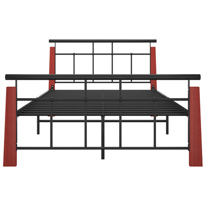 Bettgestell Metall und Massivholz Eiche 120x200 cm - Pazzar.ch